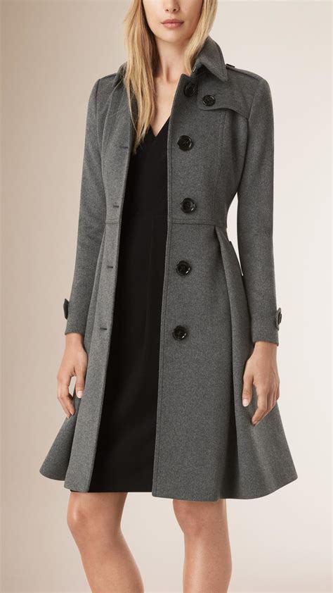 womens burberry grey wool coat|Burberry black wool coat women's.